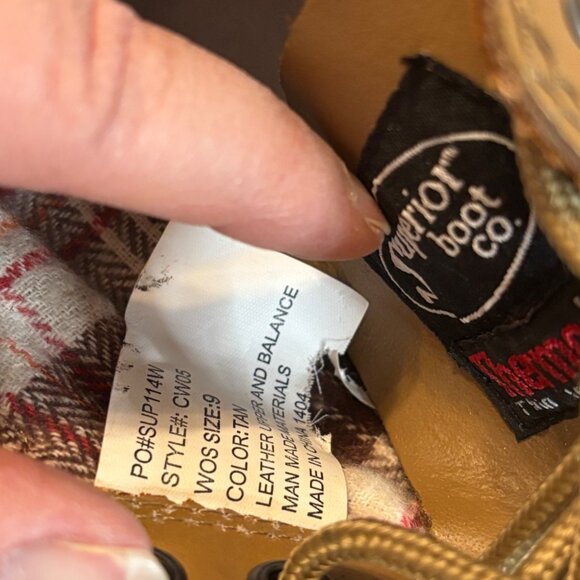 Superior Boot Co Lace Up Duck Shoes Brown  Size 9 Plaid Lined Waterproof Outdoor - Picture 10 of 10